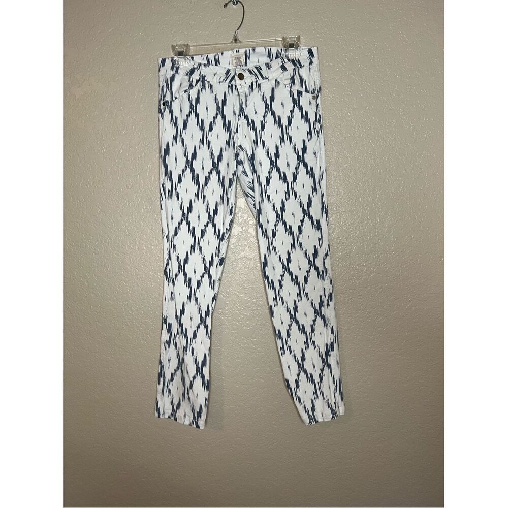 Andrea Jovine abstract white and blue skinny pants - size 6